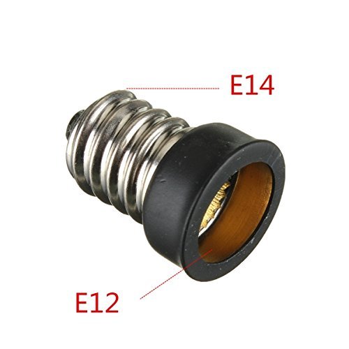 Unknown E14 To E12 Base Led Light Bulb Adapter - Metal Socket Converter, Silver