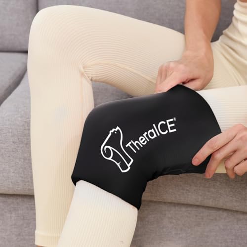 TheraICE Knee Ice Pack Wrap Compression Sleeve for Injuries, Reusable Gel Cold Packs Brace Also for Elbow, Ankle & Calf - ...