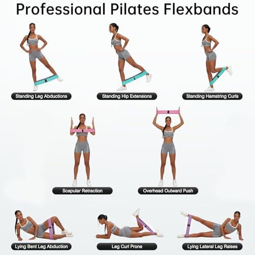 Renoj Resistance Bands for Working Out: 3-Set Professional Exercise Bands for Pilates, Yoga, Home Gym, Booty, Leg Training...