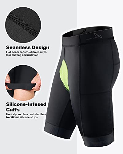 Sportneer Padded Bike Shorts for Men - 4D Padding Mens Bicycle Cycling Biking Clothing Shorts, Breathable and Absorbent