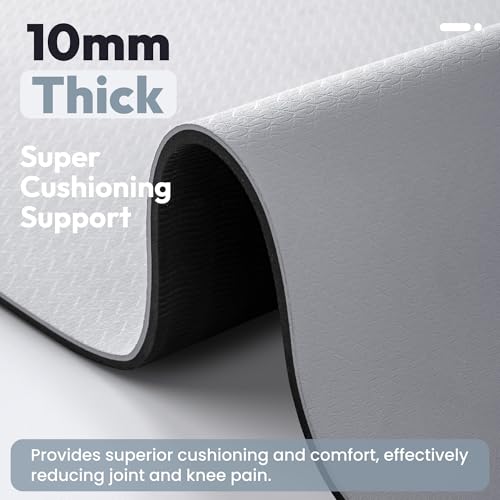 UMINEUX Extra Thick Yoga Mat, 10MM (2/5") Yoga Mat Non Slip, POE Yoga Mats for Women Men, 72"x24", Great for Workout, Yog...