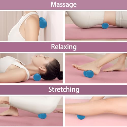 ANVICTOX Peanut Massage Ball,Double Lacrosse Ball for Neck and Back,Medium Density Myofascial Release Massager Ball for De...