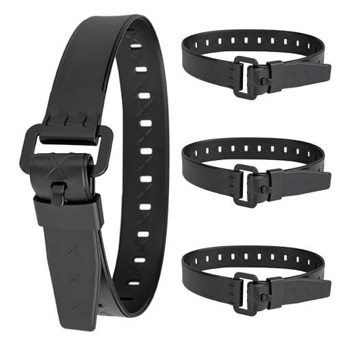 Starry 4pcs Utility Straps Adjustable Durable TPU Elastic Straps with Buckle Strong Tie Batch Tested 70 lb Fastening Lashi...