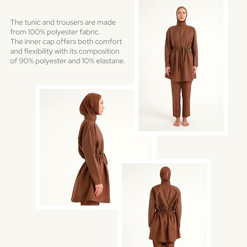 Modest 3-Piece Burkini Set for Women | Quick-Dry, Water-Repellent | Full Coverage Swimsuit with Tunic, Pants & Cap