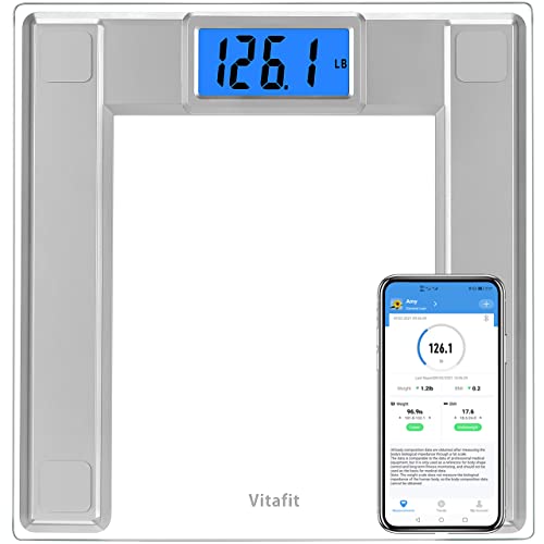 Vitafit 550lb Digital Bathroom Scale for Body Weight and BMI Via Smart APP, High Accuracy Assured by Weighing Professional...