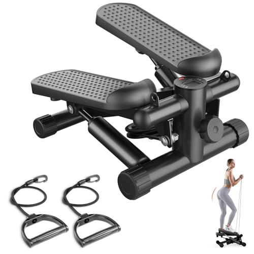 Sweetcrispy Mini Stair Steppers with Resistance Bands for Exercise at Home, Portable Exercise Twist Stepper Machine for Fu...