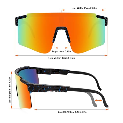 MALIDAK Sports Sunglasses for Mens Women Youth Baseball Sunglasses UV400 Protection Men Cycling Glasses