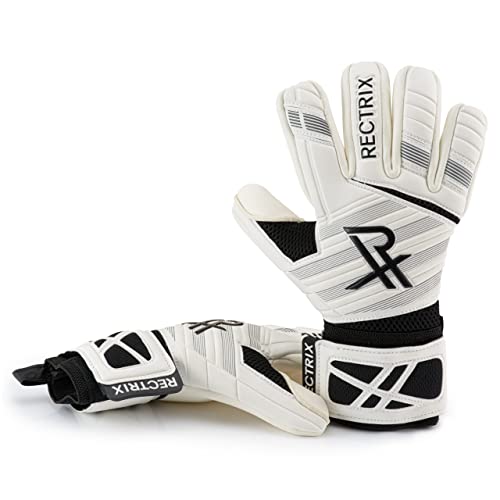 Rectrix 1.0 Goalkeeper Gloves (with Free Zip Case) - Negative Cut - Youth & Adult Sizes - Pro-Level Grip for Football Socc...