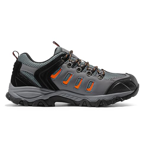 NORTIV 8 Men's Waterproof Hiking Shoes Leather Low-Top Hiking Shoes for Outdoor Trailing Trekking Camping Walking