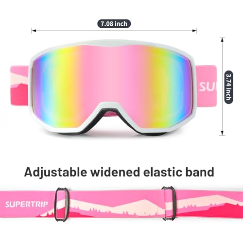 Supertrip Ski Goggles for Women Men, Anti-Fog UV Protection Snow Goggles Snowboard Goggles for Adult Youth