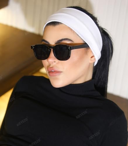 AIEYEZO Retro Sunglasses for Womens Mens Square Thick Framed Shades Trendy Vintage Sun Glasses