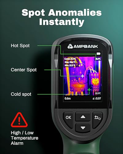 H128 Handheld Thermal Camera, 240 x 240 TISR Resolution, 24h Battery Life Thermal Imaging Camera, 25 Hz Infrared Camera wi...