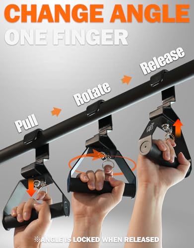 Fitarc Neutral Grip Pull Up Handles, Wrist Shoulder Elbow Friendly, 12 Angle Adjustable Lat Pulldown Handle Rowing Grips, ...
