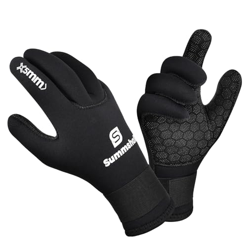 Summshall Scuba Diving Gloves, 3MM Neoprene Thermal Non-Slip Gloves for Diving, Surfing, Kayaking, Snorkeling, Sailing, Bo...