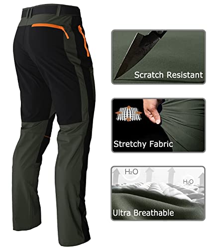 Kuseeker Mens Stretch Work Hiking Pants Quick Dry Lightweight Waterproof Outdoor Travel Climbing Fishing Pants