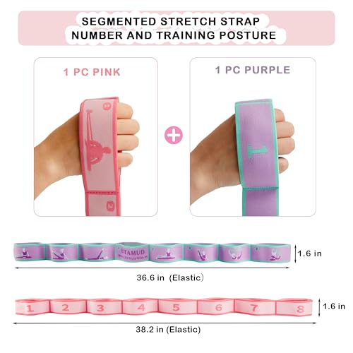 BTAMUD 2 PCS Stretch Strap for Kids Dance Elastic Band for Children Gymnastics Stretching Strap Kids Stretching Bands Mult...