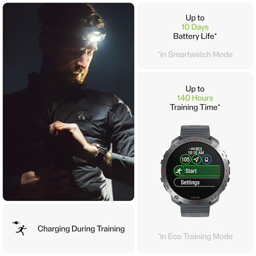Polar Grit X2 Pro Premium GPS Smart Sports Watch – Ultimate Outdoor Adventure Watch with Rugged Design, Advanced Navigatio...