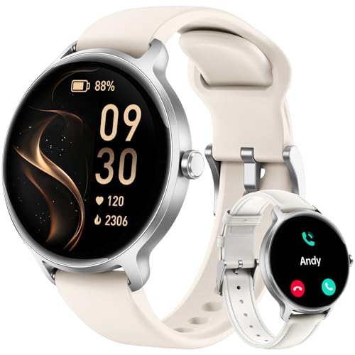 Smart Watch for Women, 1.27" AMOLED Screen Smartwatch with Answer/Make Call for iPhone/Android/Samsung, Fitness Tracker wi...