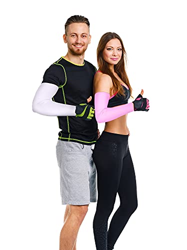 Bememo Unisex UV Protection Sleeves Long Arm Sleeves for Women Cooling Arm Cover for Outdoor(Black,12 Pairs)
