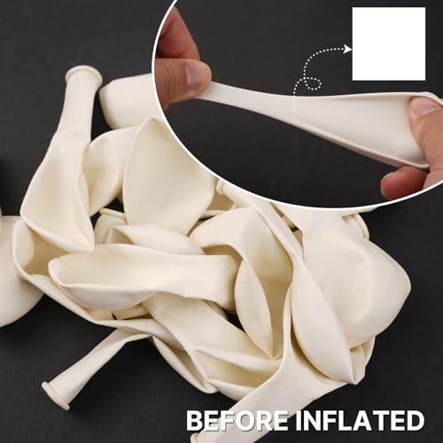 PartyWoo White Balloons 130pcs Different Sizes Pack of 18 12 10 5 Inch Matte White Latex Balloon Arch Kit Garland for Wedd...