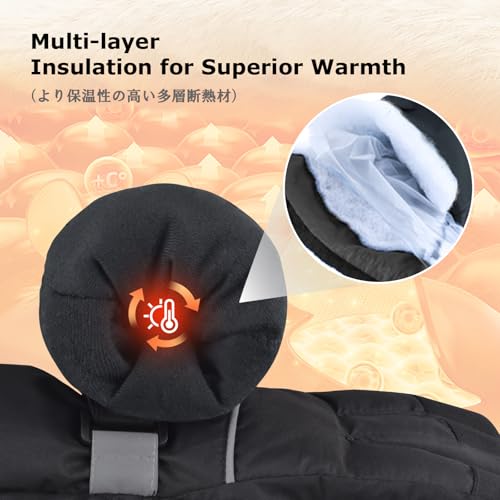 YAPJEB Kids Winter Ski Gloves Windproof Warm Gloves for Boys Girls Skating Snowboard Hiking Outdoor Sports Ages 3-14