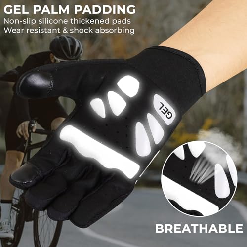 WESTWOOD FOX Cycling Gloves for Men Women, Full Finger, Anti-Slip Touchscreen Breathable Mountain Bike Gloves for MTB Ridi...