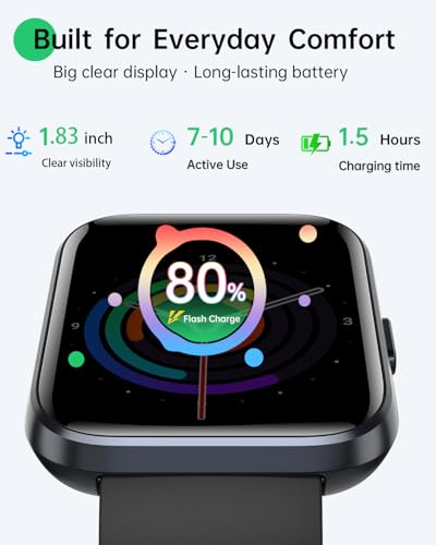 WMK Smart Watches for Women, Alexa Built-in, Answer/Make Call,1.83" Display,10 Day Battery, Heart Rate/SpO2/Sleep Monitor,...