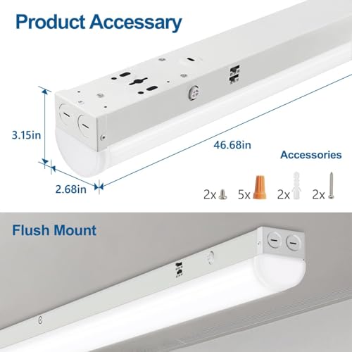 Dakason 4Ft Led Linear Light Fixture  4 Foot Led Shop Lights 40/32/24W 35/40/5000K Cct Selectable  4Feet Commercial Bay Lighting Fluorescent Tube Replacement For Office Garage 1 Pack
