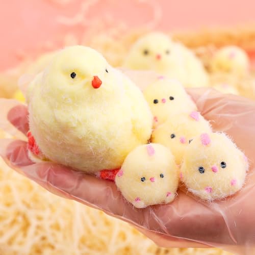 6Pcs Big Taba Squishy Fidget Toys-3.15in, Handmade Ultra Soft Chick Taba Squishy Kit, Cute Fidget Toys Silicone Squeeze To...
