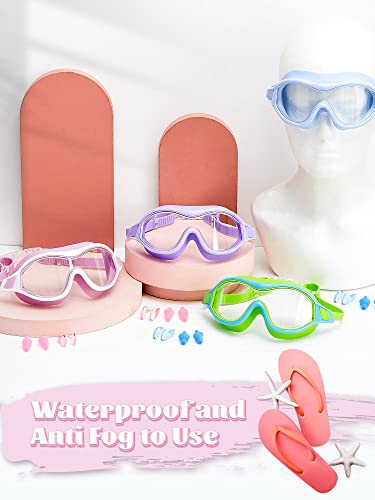 4 Packs Adult Swim Goggles Anti Fog UV Protection No Leak Pool Goggles Wide Vision Swimming Goggles with Soft Silicone Gas...