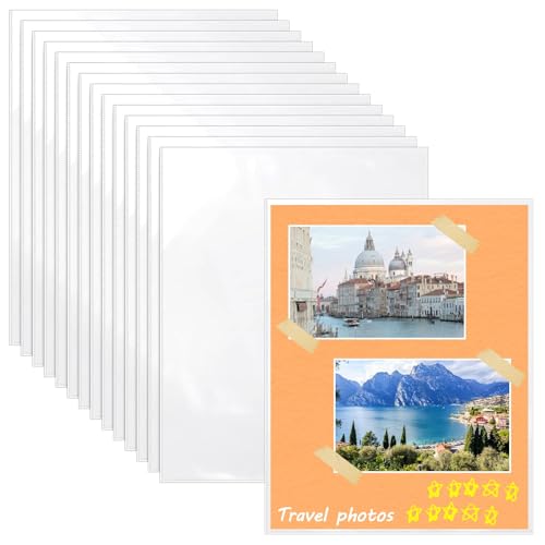 VOKOY 50 Pack No Holes Plastic Sleeves for Paper 8.5x11 Inch, Letter Size Clear Heavy Duty Paper Sleeves, Sheet Protectors...