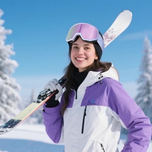 EXP VISION Ski/Snowboard Goggles, Anti-Fog Snow Goggles for Men & Women - Perfect for Skiing, Snowboarding & Winter Sports