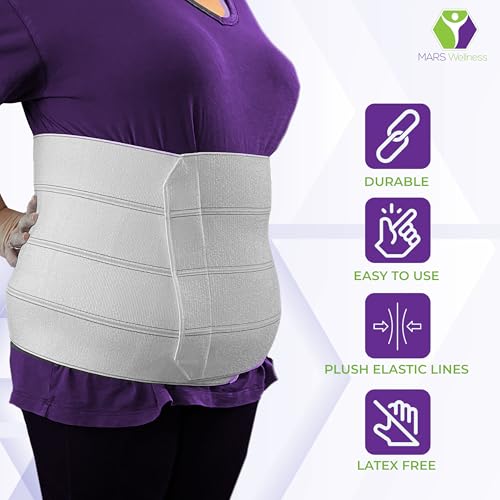 MARS WELLNESS Premium Plus Size Bariatric Abdominal Binder - 12" 4 Section/Panel - Bariatric Binder Abdominal Brace for Me...