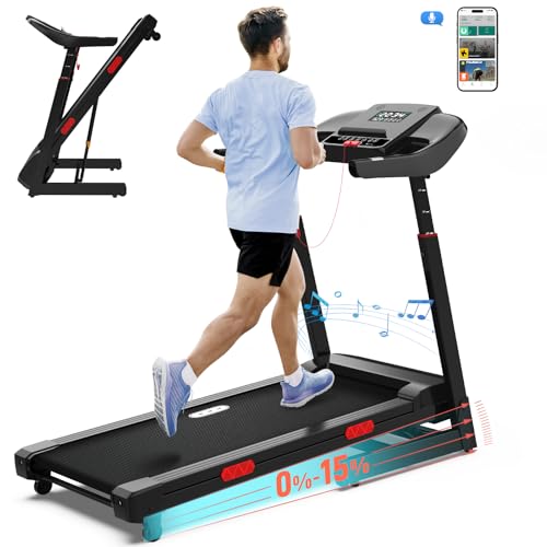 CIIHI Treadmill with Auto Incline - Adjustable Height Handrail 15% Auto Incline Treadmill with 400 lbs Capacity - Foldable...