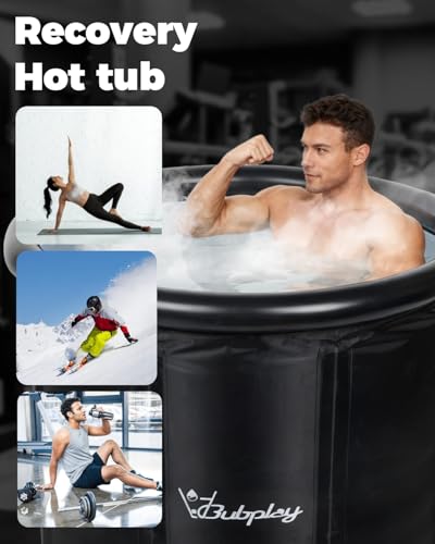 Bubplay Ice Bath Cold Plunge Tub with Cover for Indoor Outdoor for Recovery, Cold Water Therapy, Athletes & Adults -105 Ga...