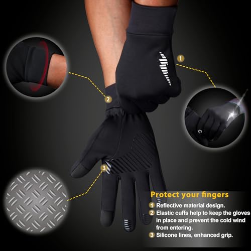 SIMARI Winter Gloves Women Men Ski Snow Gloves Liner Thermal Warm Touch Screen, Suit for Running, Cycling, Biking, Hiking,...