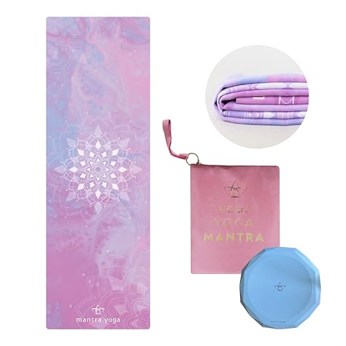Mantra Yoga Travel PRO 1.5mm with Knee Pad - Foldable Fitness & Exercise Mat with Bag | Lightweight, Compact & Eco-Friendl...