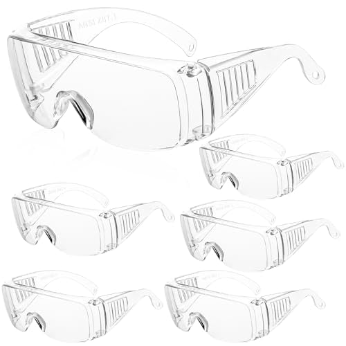 WFEANG Clear Safety Glasses bulk, Lightweight Protective Eyewear For Men Women, Over Goggles Impact Scratch Resistant