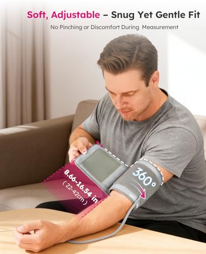 Ailifee Clinically Accurate Upper Arm Blood Pressure Monitors for Home Use with Large Cuff, One-Button Operation, Dual Use...