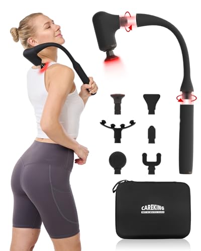 CAREKING Upgraded 2-in-1 Massage Gun with Heat, Pain Relief Deep Tissue Back and Neck Massager with Extension Handle, Hand...