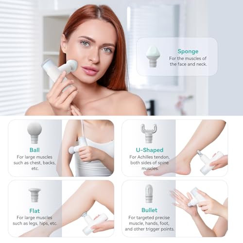 opove M3 Mini Massage Gun for Back Pain Relief, with Facial Mode, 7mm Amplitude, 4 Vibration Levels Ultralight Portable an...