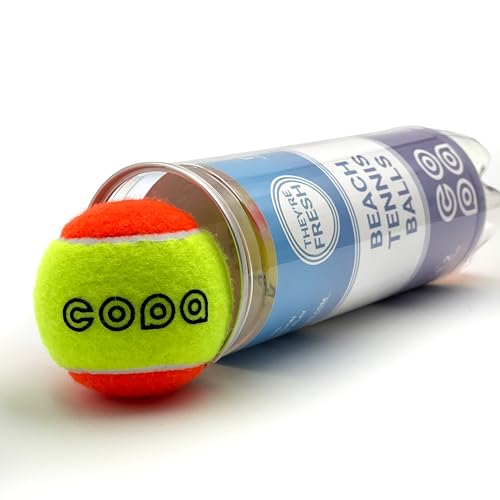 Beach Tennis Balls Pack of 3 Copa ITF Stage 2 Approved Specification Low Compression Balls Pressurized Reusable Plastic Te...