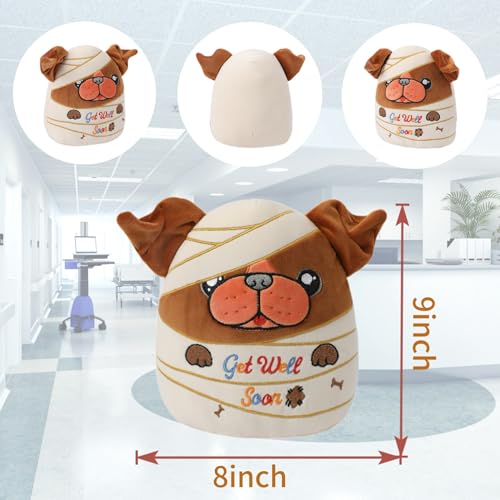 NIUBEHOHO Get Well Soon Plush Dog – Injured Bulldog Stuffed Animal Adorable Bandages, Perfect Get Well Gift for Bulldog Lo...