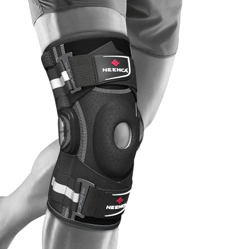 NEENCA Professional Knee Brace for Knee Pain, Hinged Knee Support with Patented X-Strap Fixing System, Strong Stability fo...