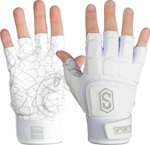 Sports Unlimited Max Clash Half Finger Lineman Adult Padded Football Gloves, Men's Football Lineman Gloves, Offensive/Defe...