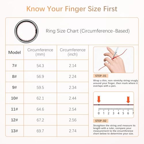 Fit Ring for Women Men, Ring Health Tracker with Heart Rate,Blood Oxygen,Heart Rate Variability, Stress, Sleep Monitor, St...