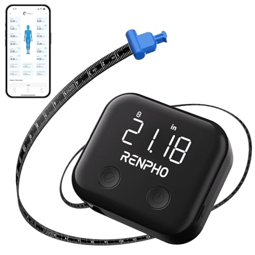 RENPHO Smart Scale for Body Weight, Body Fat Scale for BMI, Body Fat, Muscle Mass, RENPHO Smart Body Measuring Tape, Recha...