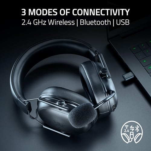 Razer BlackShark V3 X HyperSpeed Wireless Gaming Headset for PC: 50mm Drivers - Cardioid Mic - 2.4 GHz, Bluetooth, USB - W...