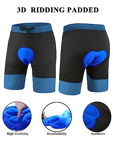Men's Mountain Bike Shorts 3D Padded Baggy Bicycle Riding Cycling Shorts Quick Dry Lightweight Biking Shorts