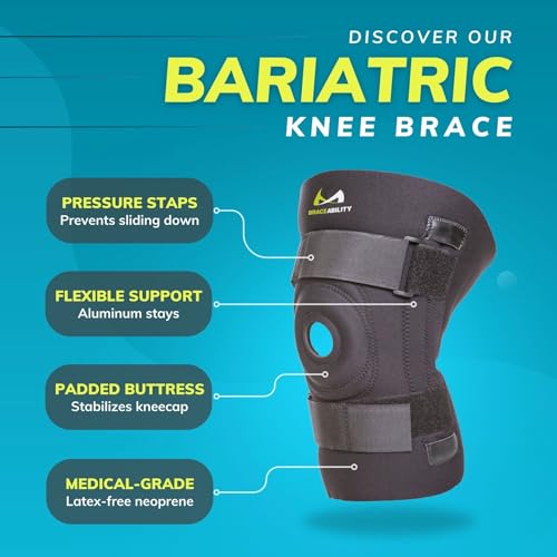 BraceAbility Bariatric Knee Brace for Large Legs - Plus Size Knee Brace with Side Stabilizers for Big Men or Women, Arthri...